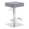 Armen Living Kaylee Adjustable Height Swivel Gray Faux Leather and Brushed Stainless Steel Backless Bar Stool LCKLSWBABSGR - alternate 1